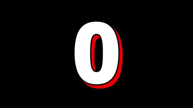 5 seconds countdown timer on black background