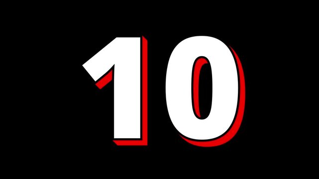 15 seconds countdown timer on black background