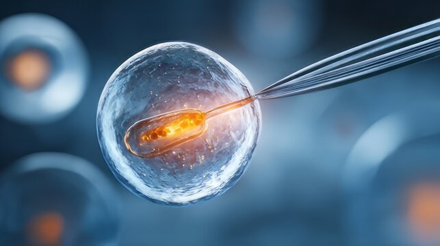 Process of in-vitro fertilization (IVF), a form of assisted reproductive technology. Medical procedure known as Intracytoplasmic Sperm Injection (ICSI), a specialized form of in v