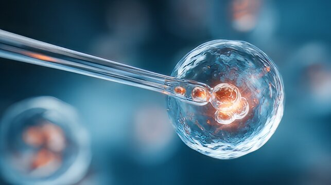 Process of in-vitro fertilization (IVF), a form of assisted reproductive technology. Medical procedure known as Intracytoplasmic Sperm Injection (ICSI), a specialized form of in v