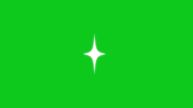 Stars in the night sky animation, glowing celestial background in 4K green sreen background