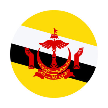 PNG Brunei flag circular illustration on transparent background