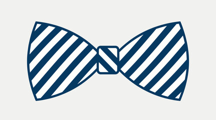 Obraz premium Blue and White Striped Bow Tie for Formal Mens Fashion