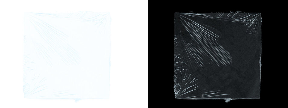 Vertical Rectangular Transparent Plastic Wrapper with Wrinkled Texture Dual Background