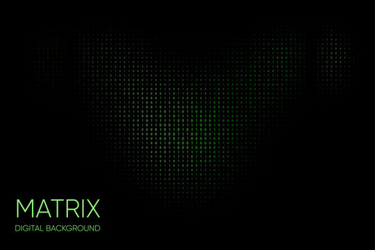 Green binary matrix digital technology background