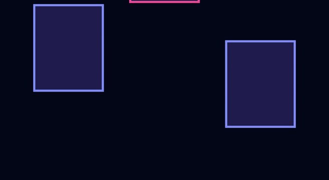 Abstract neon square frames moving on dark animation background motion