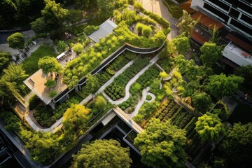Obraz premium Lush green architecture transforming cityscapes into vibrant ecological spaces