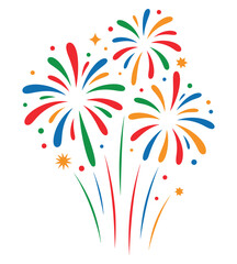 Festive fireworks artwork featuring vibrant exploding patterns, illustrating party celebrations, holiday joy, entertainment spectacles, ceremonial events, patriotic festivals, and dynamic colorful gra © MstAleya