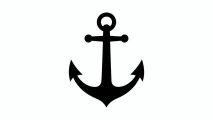 Black anchor icon, nautical symbol, vector graphic, anchor logo isolated on White Background Editable EPS © Md Shaikh Farid