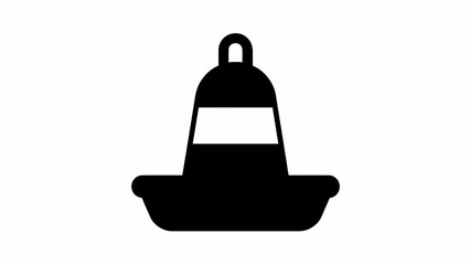 Buoy icon, nautical symbol, marine sign, black silhouette isolated on White Background Editable EPS © Md Shaikh Farid