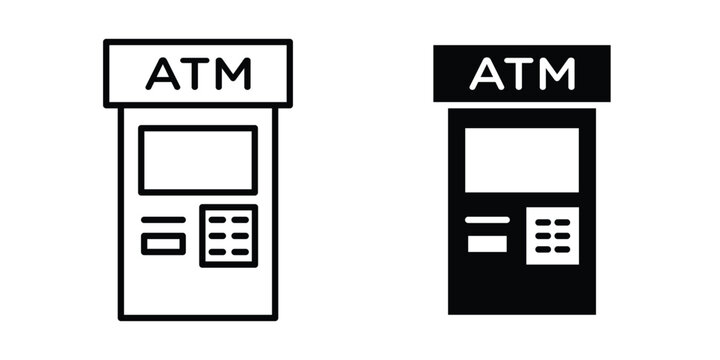 Atm icon collection. Vector icon illustrated