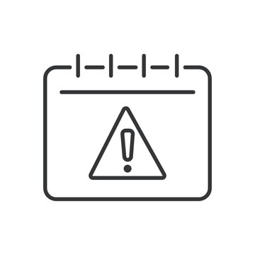 Calendar line icon. Schedule, time, daily, deadline, event, notes, alarm. Editable stroke. Vector illustration