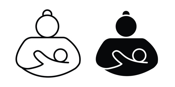 Breastfeeding icon collection. Vector icon illustrated