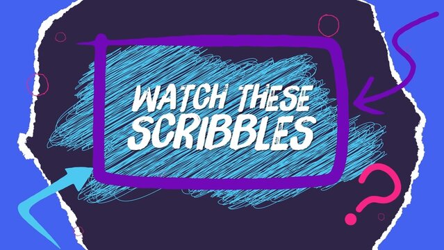 Scribble Paper Tear Drawings Fun Colorful Title