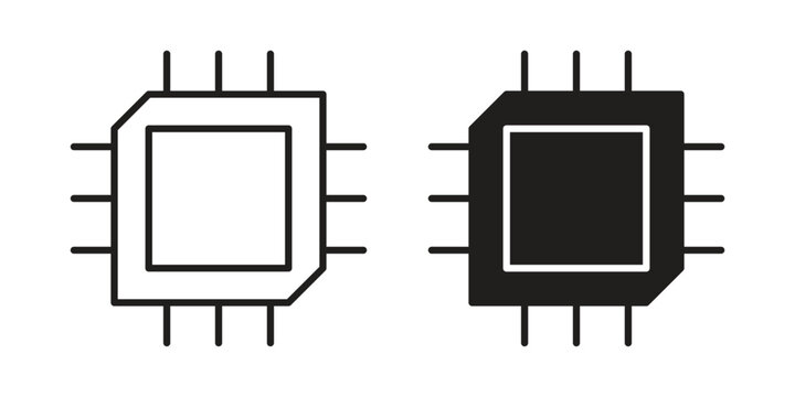 Chip icon collection. Vector icon illustrated