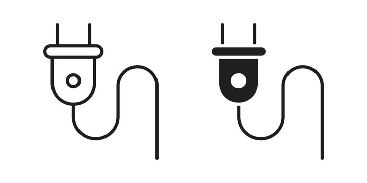 Electrical plug icon collection. Vector icon illustrated