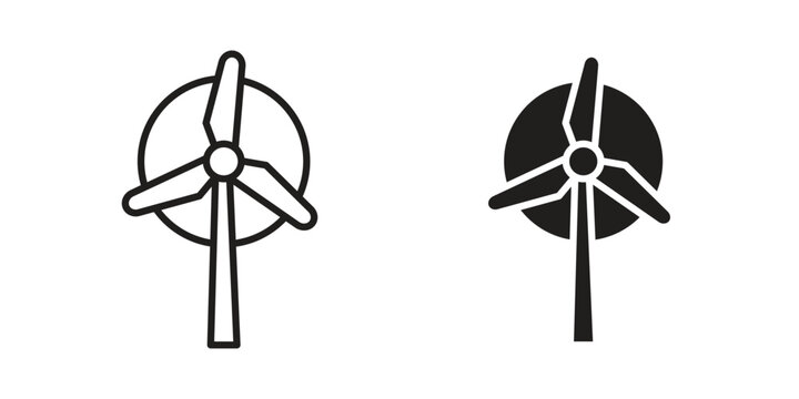 Eolic energy icon collection. Vector icon illustrated