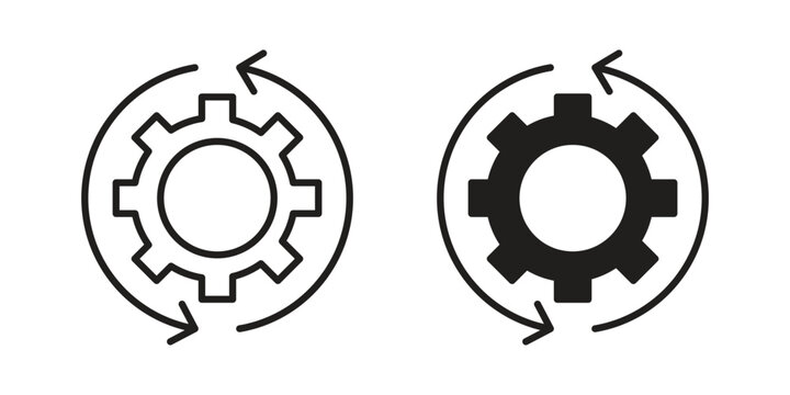 Implementation icon collection. Vector icon illustrated