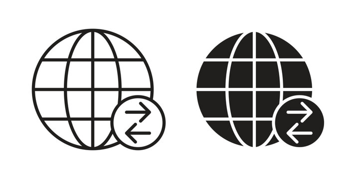 Import and export icon collection. Vector icon illustrated