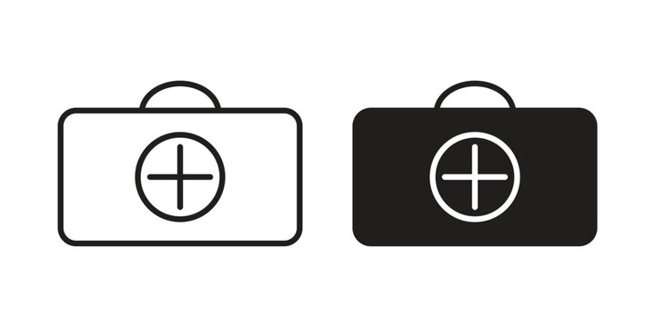 Medical aid kit icon collection. Vector icon illustrated