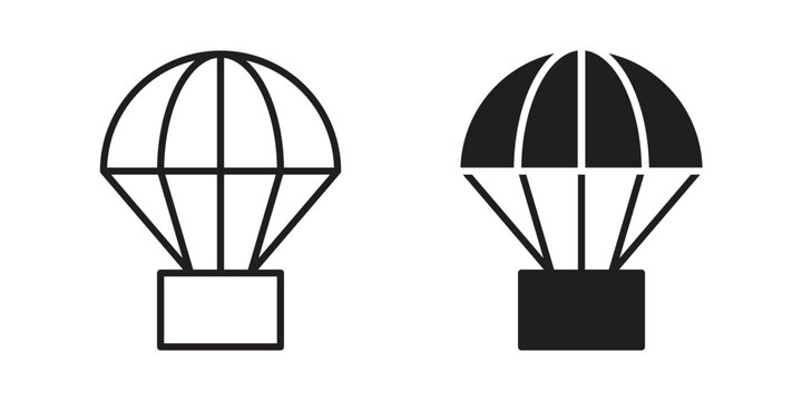 Parachute icon collection. Vector icon illustrated