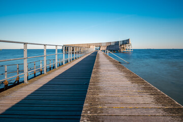 Obraz premium Kastrup Sea Bath (Kastrup Sobad) Wooden Pier, The Snail, Architecture, Copenhagen, Coastal
