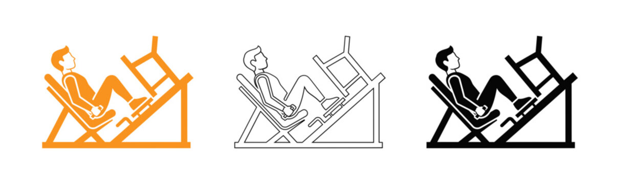 Flight simulator cockpit illustrations orange line art and solid black versions for aviation training and virtual reality