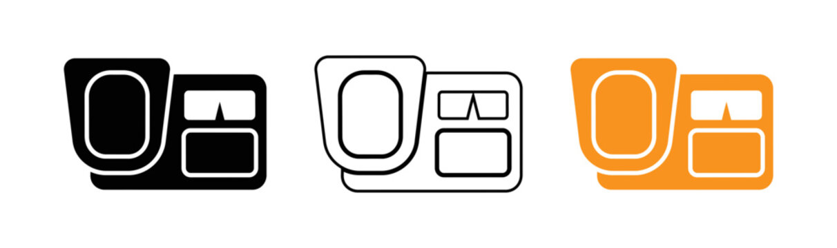 Three variations of smartwatch icons in black white and orange colors