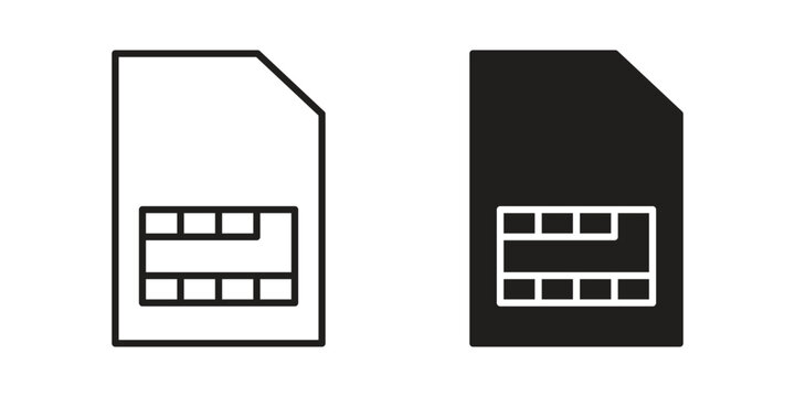 Sim card icon collection. Vector icon illustrated