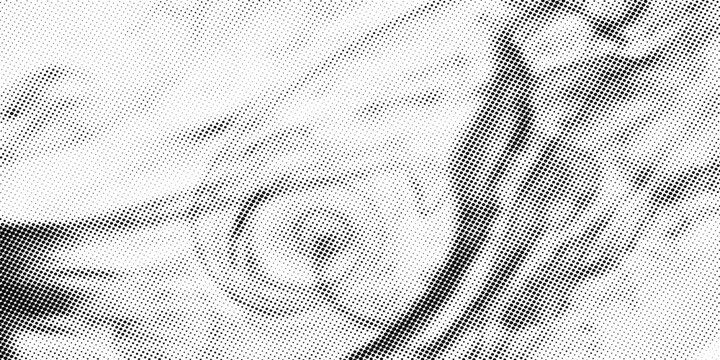 Grunge halftone black and white. Background pattern gray scale monochrome. Texture black and white vintage. Dark monochrome background for design