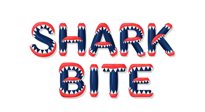 Shark Bite Text Typography - Creative Font Design