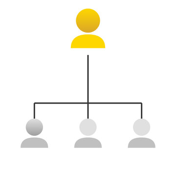 Corporate Hierarchy Illustration -- Structure, Organization, And Teamwork Design Element