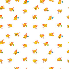 seamless pattern design with cute comet and whimsical sky trails © annang