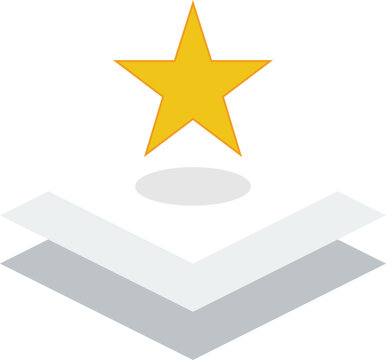 Important Priority Icon Urgent Priority StAR Placed At Top Of Stack Icon -- Message, Attention, And Label Design Element