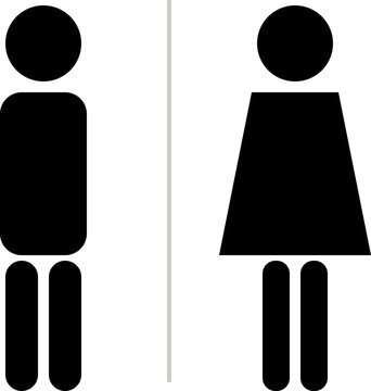 Public Restroom Icon Gendered Door Signs Icon -- Gender, Female, And Toilet Design Element