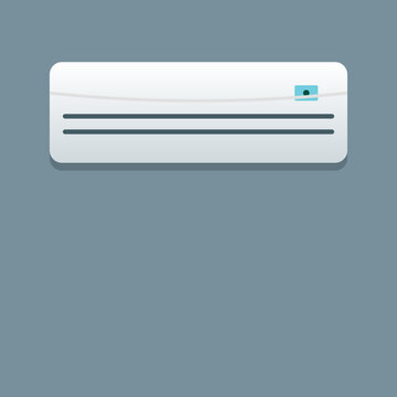 Cool RectangulAR Ac Unit Mounted On Interior Wall Illustration -- Home, Technology, And Conditioner Design Element