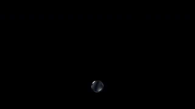 Silver metallic serif dot. Alpha channel. Seamless loop video