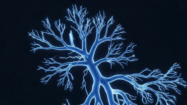 3D Animation Visualizing Blood Circulation in Human Arteries with Red Blood Cells Flowing Through Vascular System