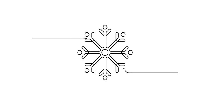 Simple line art snowflake icon with abstract lines Vector, illustration