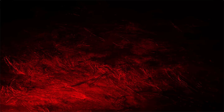 An abstract dark image where a scarlet fire seemingly dances in the shadows. The dynamic brushstrokes and the intense color evokes a mood of intense emotion.