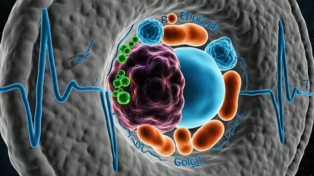 3D Dynamic Visualization of Cell Interior with Organelles and Bacteria Outlined by Electric Pulse Patterns for Educational and Scientific Use