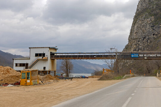 Old Conveyor Over Road Pim Ivan Milutinovic in Golubac Serbia