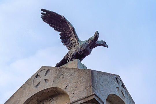 Double Headed Eagle Great War Monument in Negotin Serbia Close up