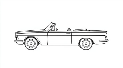 Obraz premium Classic Convertible Car Illustration A Timeless Vehicle Design Capturing Elegance and Freedom