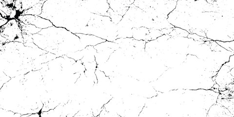 Fototapeta premium Black cracked texture on white background, Grunge effect, Abstract design element for creative projects and backgrounds