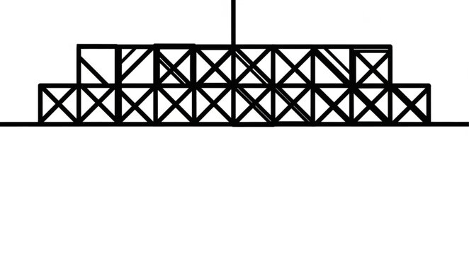 Abstract geometric pattern with intersecting lines and squares.