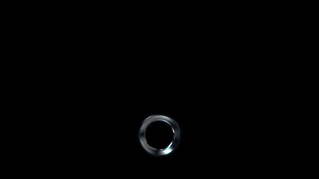 Silver metallic "句読点". Alpha channel. Seamless loop video