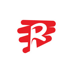 Fototapeta premium Abstract Fast Movement Letter R Logo