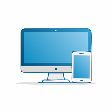Desktop Computer and Smartphone Icon