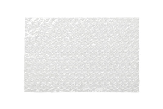 Clear plastic bubble wrap sheet, isolated on transparent background